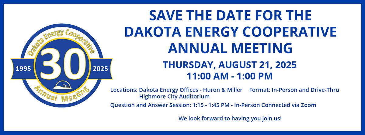 DakotaEC's tweet photo. Save the Date for the 2025 Annual Meeting. https://t.co/4oYFNk1Hzh