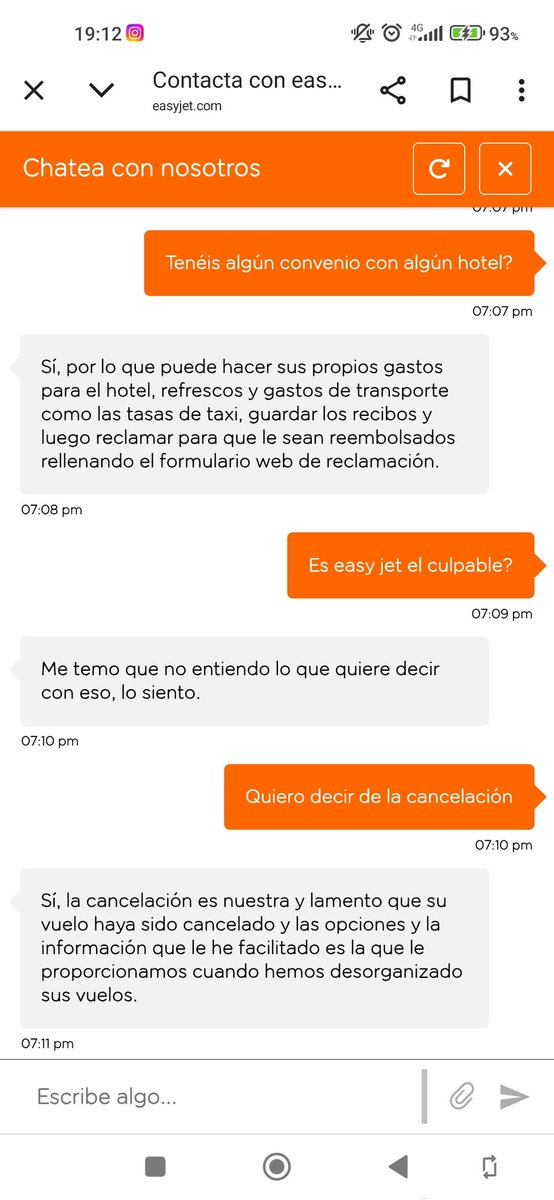 QuimPuig11's tweet image. 1/2 Hola os pongo en situación. El pasado viernes @easyJet nos cancelo  un vuelo de Madrid a Lisboa. El vuelo salía a las22:15 y a la 17:30 nos cancelaron el vuelo. Hablamos con ellos y nos dijeron que era problema suyo de @easyJet cómo podéis ver en foto.