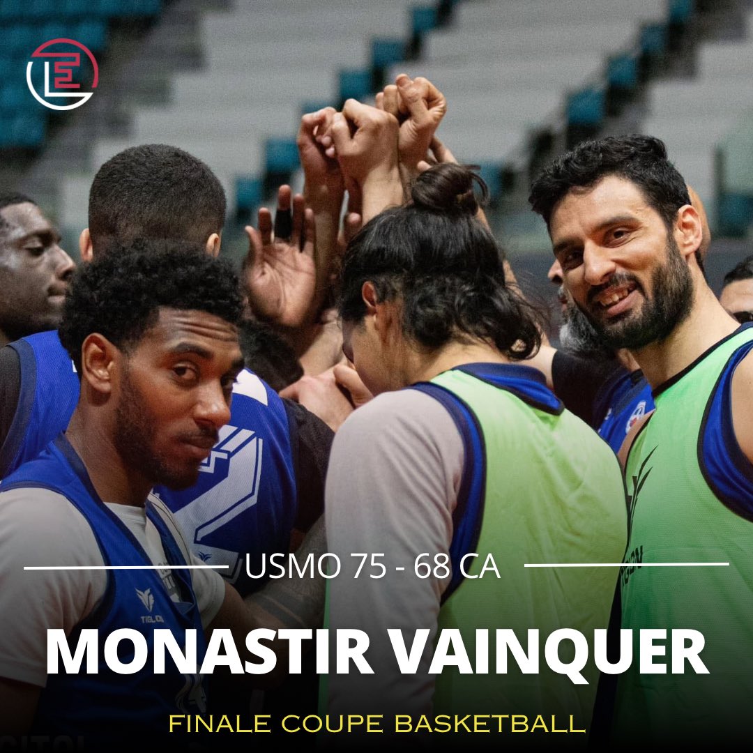 🏆🏀

L’Union sportive monastirienne a remporté la Coupe de Tunisie de basketball, pour la sixième fois de son histoire, après sa victoire contre le Club africain en finale sur le score de 75 à 68.

#Basketball