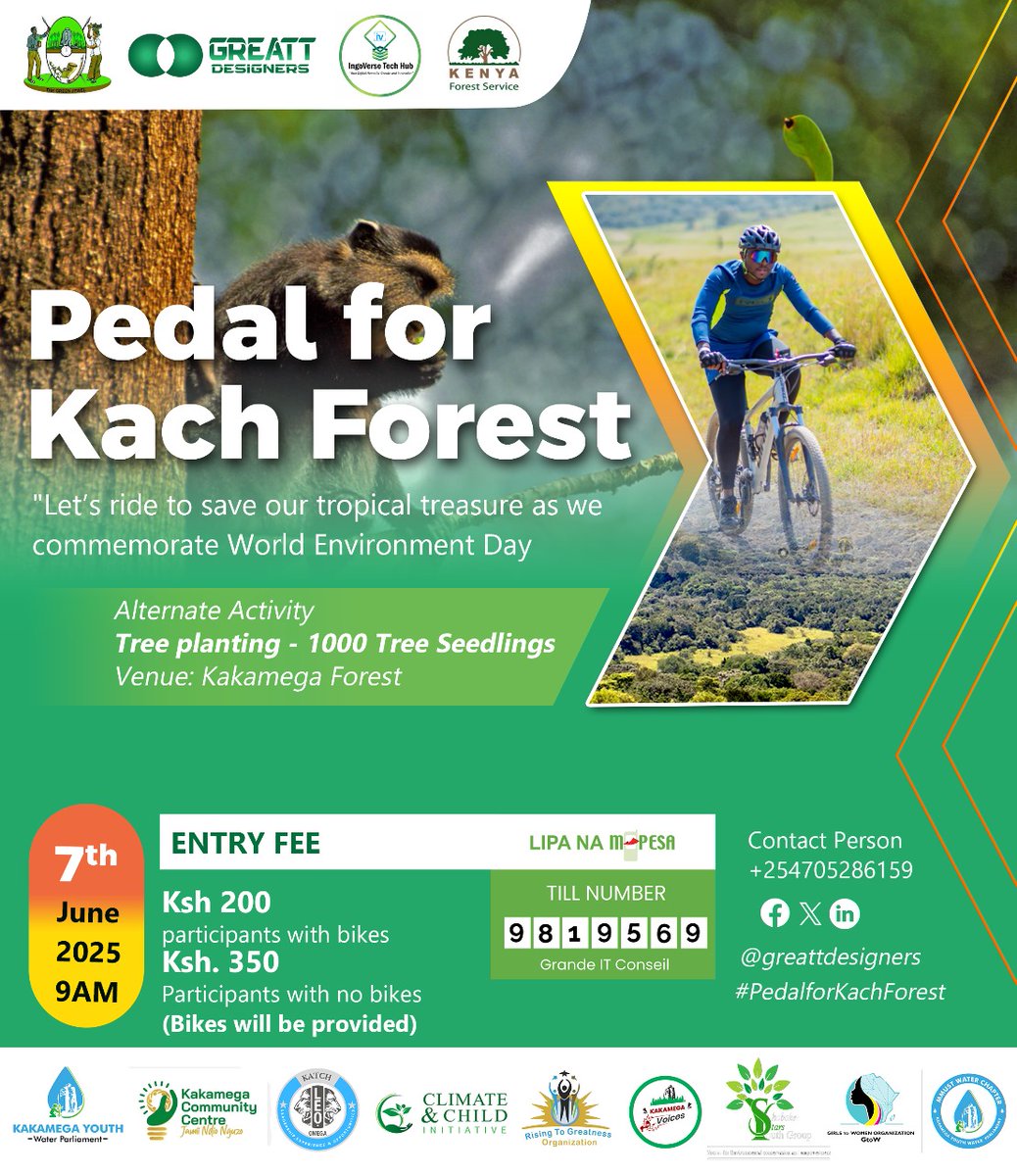Mark your calendar for the 7th! Come ride with purpose and take part in revitalizing our environment through tree planting in the treasured Kakamega Forest. Every pedal forward and every seedling planted is a step toward a greener, healthier tomorrow.<a href="/IngoverseTech/">Ingoverse Tech Hub</a>