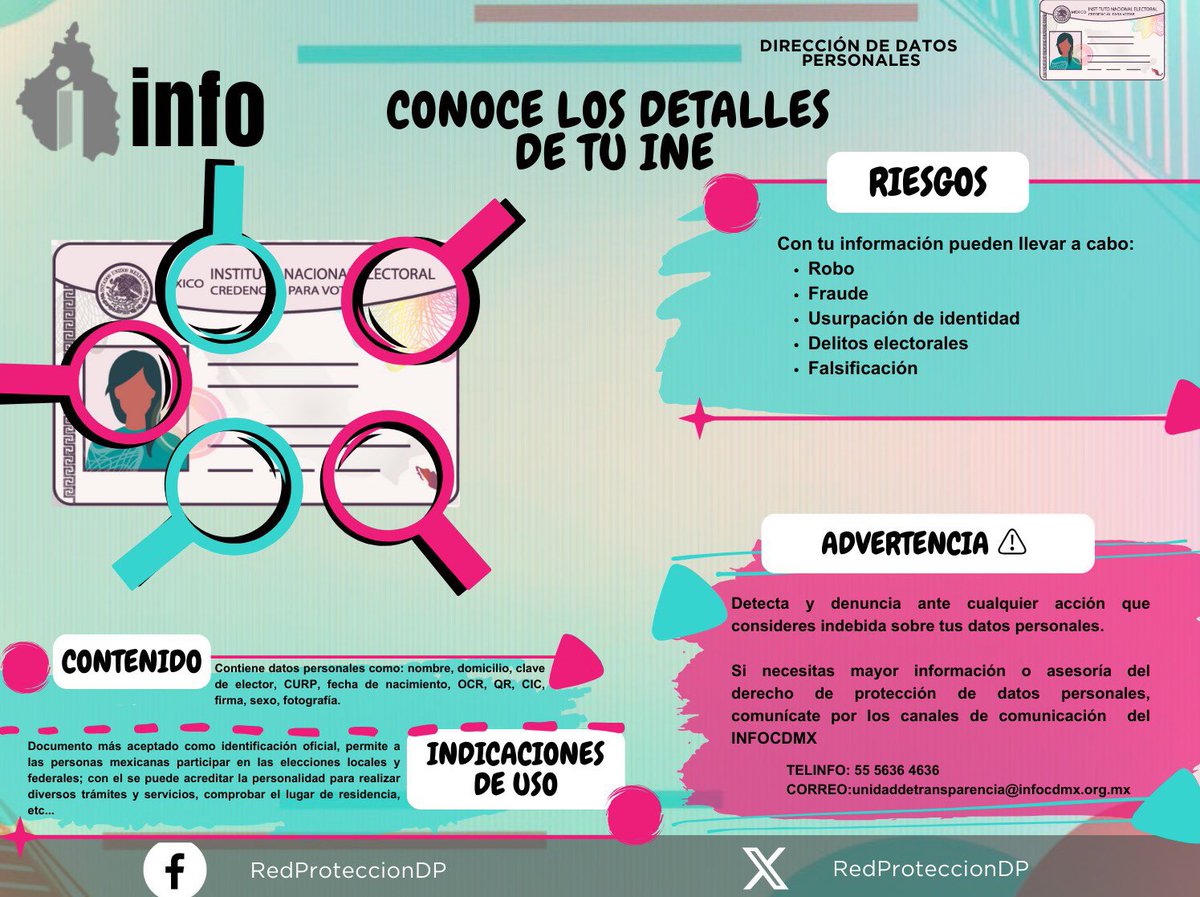 En las próximas votaciones para elegir a las personas que conformarán el Poder Judicial, toma en cuenta que tu credencial de elector contiene datos que debes cuidar.