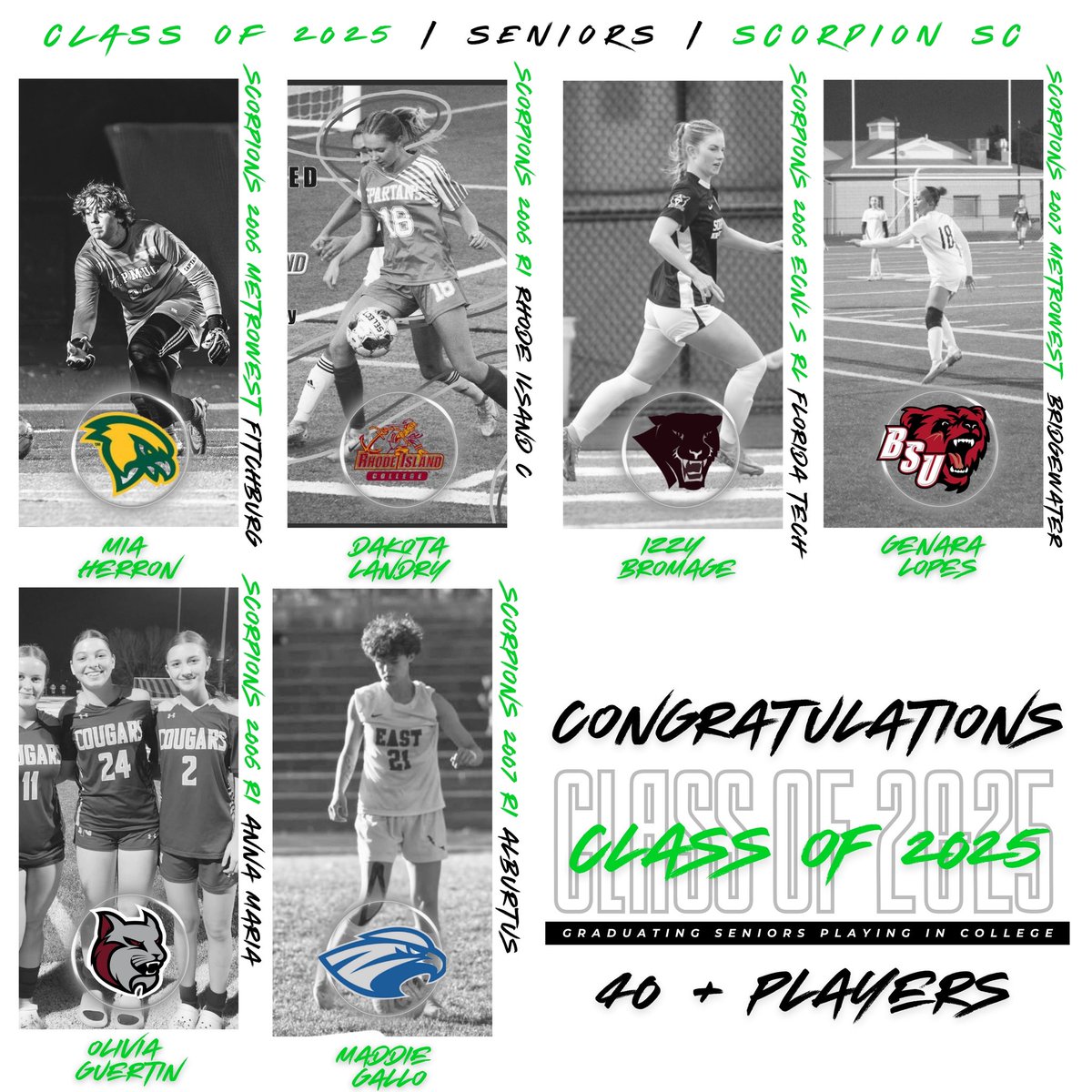 36% Division I
18% Division I|
46% Division III
And the momentum continues with the Class of 2026, where 15 players are already committed-the future is bright!
Big thanks to our athletes, coaches, and families for making this possible. Keep shining, Scorpions!
Learn more at