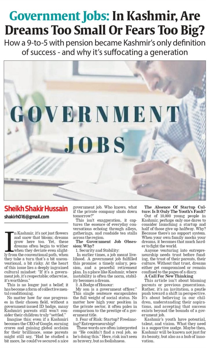 Shhakir_'s tweet photo. Are government jobs a stepping stone or a distant dream?
Here's what I explored in my latest article. https://t.co/ydrYWsIWmX