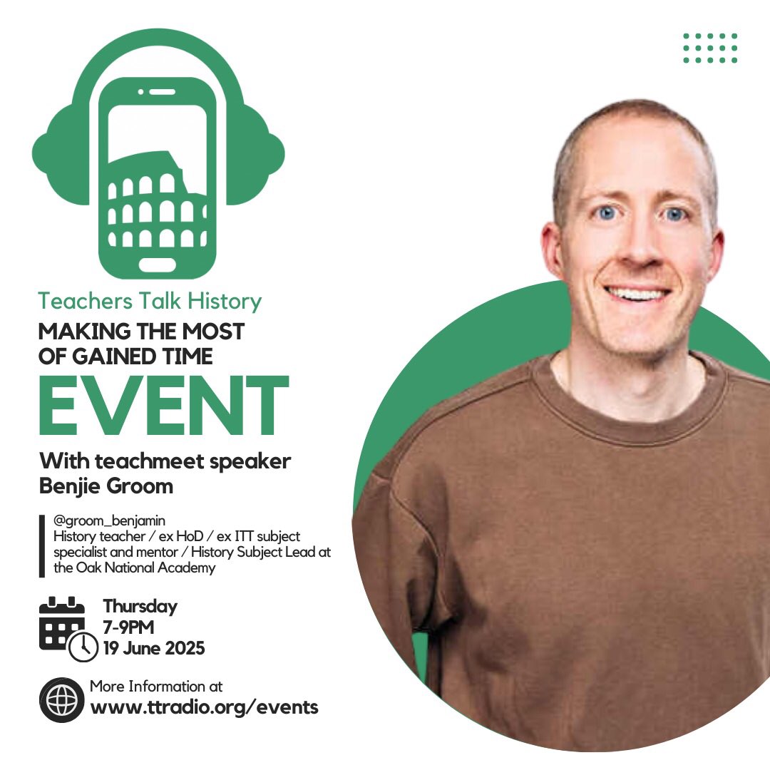 Teachers Talk History (@ttrhistory) on Twitter photo 📣 Don’t miss this!
Join us for History Gained Time – a powerful free online event on June 19th, from 7–9 PM
streamyard.com/watch/ZC4SsAWW…
<a href="/TTRadioOfficial/">Teachers Talk Radio</a> #historyteacher 📣 Don’t miss this!
Join us for History Gained Time – a powerful free online event on June 19th, from 7–9 PM
streamyard.com/watch/ZC4SsAWW…
<a href="/TTRadioOfficial/">Teachers Talk Radio</a> #historyteacher