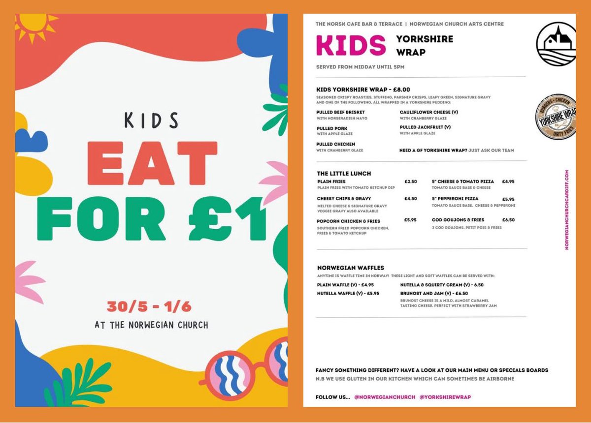 KIDS EAT FOR £1! Celebrate the end of half term with this weekend deal 🤩

Offer available Friday 30th May to Sunday 1st June.
Offer is applicable when one ‘Little Lunch’ is purchased with an adult meal over £10
