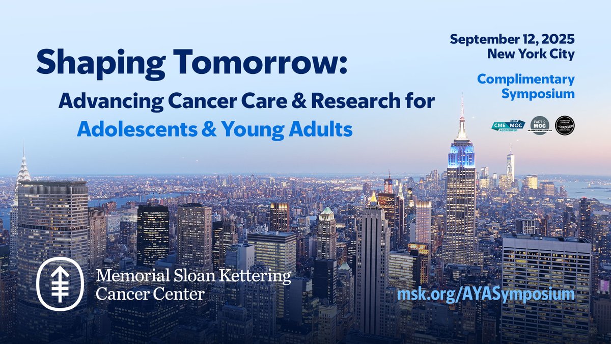 MSK CME (@mskcme) on Twitter photo Join us for a complimentary, in-person symposium <a href="/MSKCancerCenter/">Memorial Sloan Kettering Cancer Center</a> to explore the latest research and innovative treatments tailored to the distinct needs of the adolescent and young adult (#AYA) cancer population: bit.ly/AYASymposium20…
The symposium will focus on 3 core Join us for a complimentary, in-person symposium <a href="/MSKCancerCenter/">Memorial Sloan Kettering Cancer Center</a> to explore the latest research and innovative treatments tailored to the distinct needs of the adolescent and young adult (#AYA) cancer population: bit.ly/AYASymposium20…
The symposium will focus on 3 core