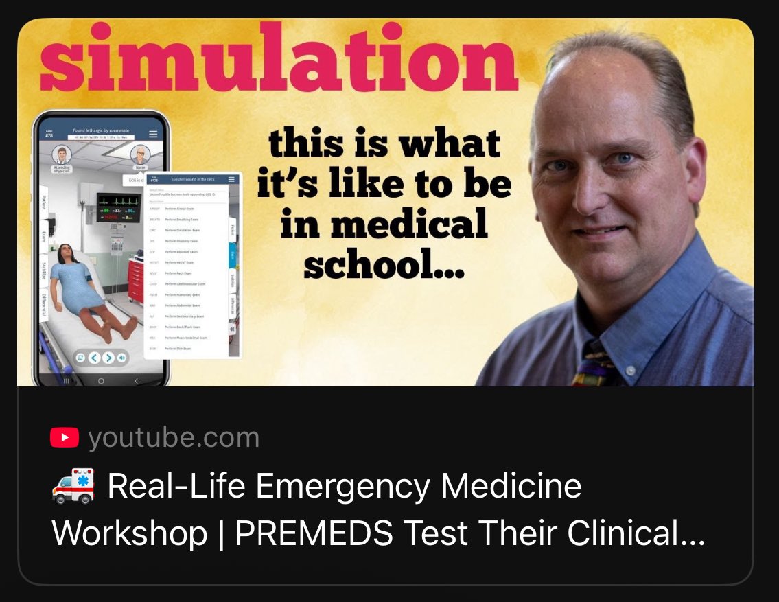 whitecoatcorgis's tweet photo. New video!!! 🎥 Think you have what it takes to make split-second #medical decisions? Step into the shoes of real doctors in this interactive clinical workshop led by Dr. Dan Kats and Dr. Blair Nelson, an experienced emergency physician. 🚑 🏥
https://t.co/fFXeytBSoE https://t.co/oc7FjkTB8s