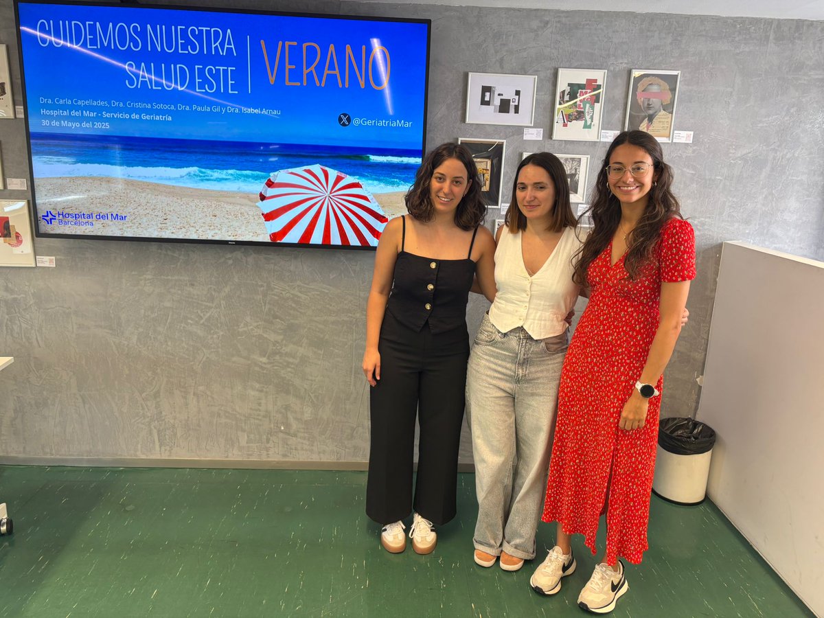 #XerradesBiblioteques
Avui hem fet la xerrada 'Cuidem la nostra Salut aquest estiu' ☀️👵🏽 a la Biblioteca #SofiaBarat <a href="/BibliotequesBCN/">BibliotequesBCN</a> amb les Dres Capellades, Sotoca, Gil i Arnau de <a href="/GeriatriaMar/">Geriatria | Hospital del Mar</a>

🗣️ Hem parlat de consells per ⬇️ els riscos que ens podem enfrontar a l'estiu 😎🥤