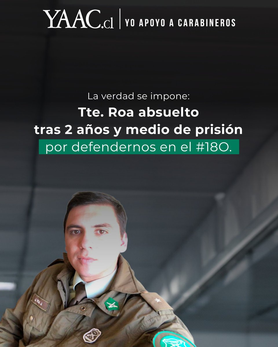 Se terminan dos largos años de angustia para el Tte. Roa. Privado de libertad todo este tiempo mientras los verdaderos delincuentes seguían recibiendo pensión de gracia

#Carabineros
#YAAC
#YoApoyoACarabineros