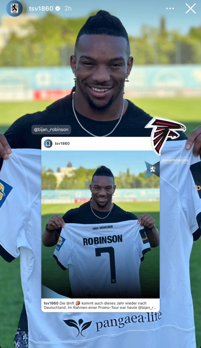 Greatly appreciate <a href="/TSV1860/">www.tsv1860.de</a> for the hospitality in providing a workout space for <a href="/Bijan5Robinson/">Bijan Robinson</a> today in Munich. 
💪💪💪