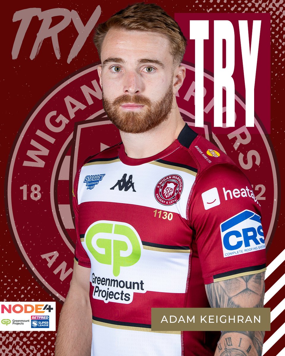 WiganWarriorsRL's tweet photo. 54' TRYYY! KEIGHRANNN! 

🔴👹 0-32 🍒⚪️

#WWRL #SLSALWIG https://t.co/ajMXxdHmYc