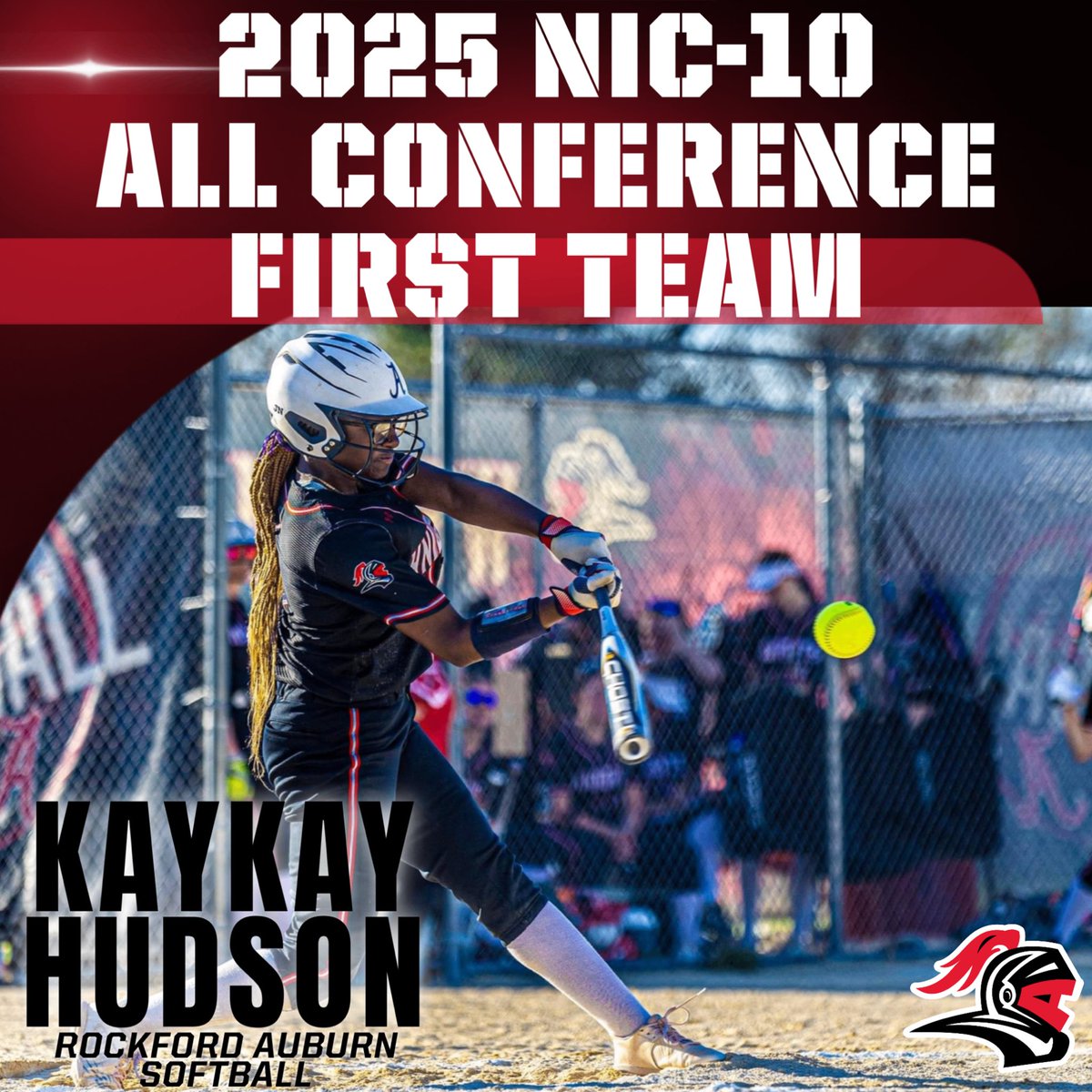 Congratulations to Junior Shortstop KayKay Hudson for earning 2025 NIC-10 All Conference First Team! KayKay was one of our captains this season and was a leader both offensively and defensively! Congrats KayKay!