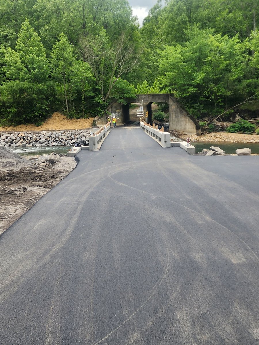 VaDOTBristol's tweet photo. Great news, Buchanan County! The Route 715 bridge in Whitewood, destroyed by floods in 2022, is officially OPEN today! VDOT is proud to restore this vital connection for our community. Drive safely! #VDOT #BridgeReplacement #BuchananCounty #Whitewood https://t.co/4l3cFzInLD