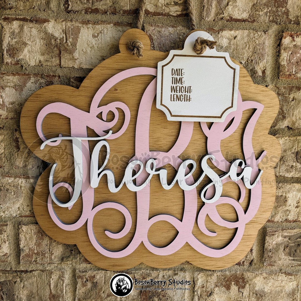 BosonBerry's tweet photo. Another Baby Monogram Door Sign ready for a new arrival! 🥰 Can't wait for this family to meet their sweet little girl.
Contact us if you need one for your incoming bundle of joy. 💖 https://t.co/kjxwaj4Nsj
