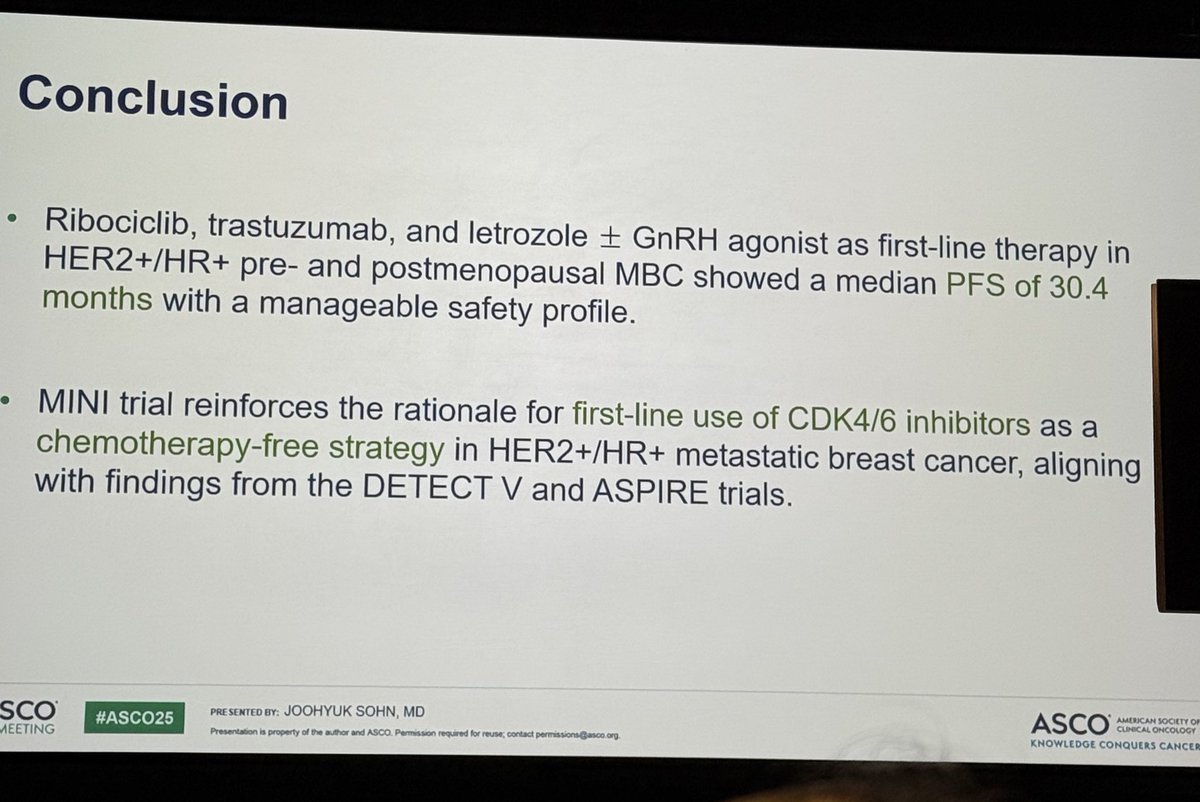 luiza_beato's tweet photo. Option for triple positive mBC
PFS 30.4 months
ORR 61.1%
#ASCO2025 #MINITRIAL https://t.co/CqKBK7ZUnA