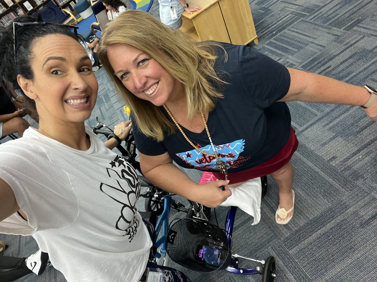 Twinning with Mrs. Hepler, Scooter Gals!  💜😊
We don’t have exciting stories about how we sustained our injuries but we asked the kids to make some up and boy were they fun! 😆🤣
