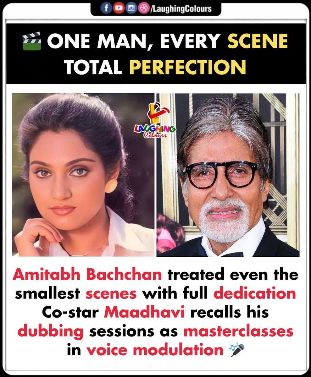 LaughingColours's tweet image. 🎬 LEGEND IN EVERY FRAME 🔥

#AmitabhBachchan #VoiceModulation #Masterclass #BollywoodLegend #Maadhavi #BehindTheScenes #LaughingColours
