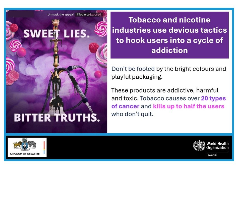 SADATEswatini's tweet photo. World No-Tobacco Day, 31 May 2025. Unmasking the appeal. https://t.co/fpFx0gm0Mw