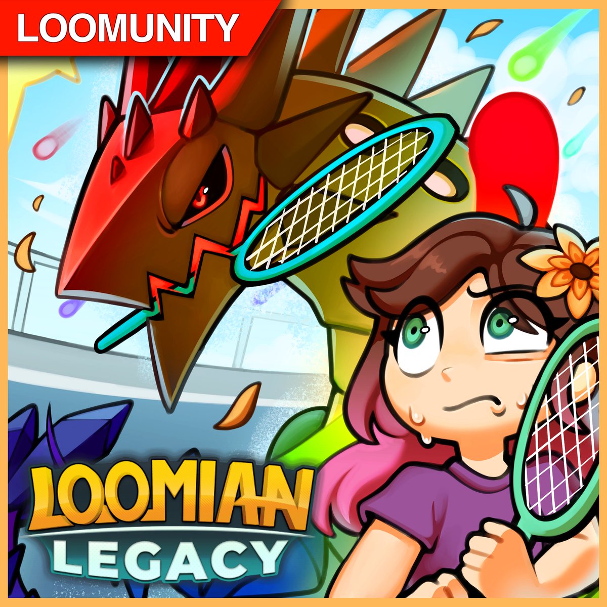 Llama_Train_S's tweet photo. 🌈🏵️ Loomunity Park will be opening its gates June 6th at 4:00 PM CDT! Mark your calendar so you don't miss the wonders of vibrant Loomians and thrills of Tennis Tag that can only be found at Loomunity Park! https://t.co/W4vh3dpBMS