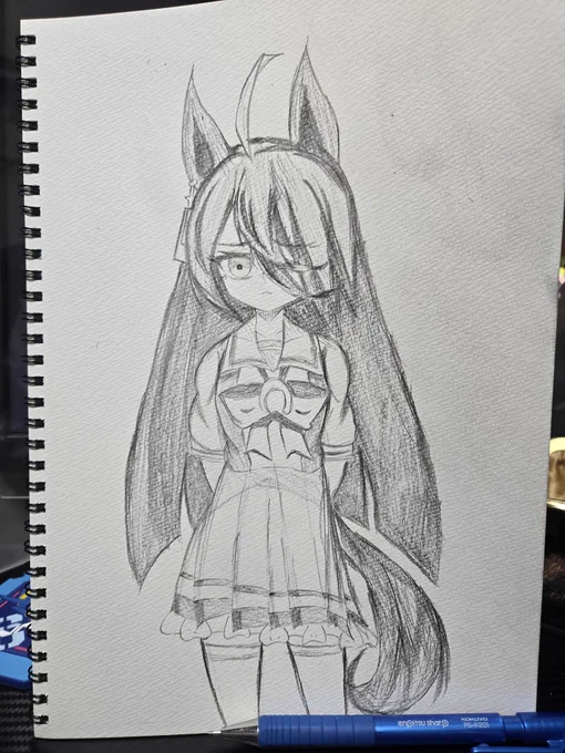 おはようございます👋
久しぶりにスペースやったら
結構おもろかったべ
雑談しながら☕🧪描いた
#マンハッタンカフェ 
#アグネスタキオン #イラスト 