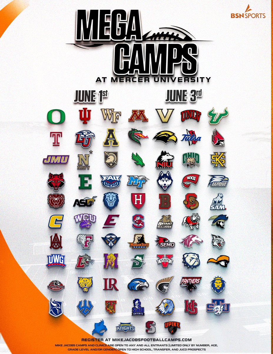 Collin Henderson (@collin_cj12) on Twitter photo Can’t wait to compete at the June 3rd <a href="/MercerFootball/">Mercer Football</a> Mega camp!
<a href="/CoachShanahan_/">Mike Shanahan</a> <a href="/chandlerwhitmer/">Chandler Whitmer</a> <a href="/RobEzell/">Rob Ezell</a> <a href="/CoachDanEnos/">Dan Enos</a> <a href="/CoachHarbaugh/">Greg Harbaugh, Jr.</a> @TimBeckFb <a href="/CoachAltman/">Garrett Altman</a> <a href="/CoachWillStein/">Will Stein</a> <a href="/CoreyDennis_/">Corey Dennis</a> <a href="/CoachJGordo/">Joel Gordon</a> <a href="/CoachTWalker/">Tyler Walker</a> <a href="/PlantCityFB/">Plant City Football</a> <a href="/_housecall/">Terrence Hicks</a> <a href="/Coachwbbaker/">Will Blankenbaker</a> <a href="/Coach_Buckel/">Buckel</a> Can’t wait to compete at the June 3rd <a href="/MercerFootball/">Mercer Football</a> Mega camp!
<a href="/CoachShanahan_/">Mike Shanahan</a> <a href="/chandlerwhitmer/">Chandler Whitmer</a> <a href="/RobEzell/">Rob Ezell</a> <a href="/CoachDanEnos/">Dan Enos</a> <a href="/CoachHarbaugh/">Greg Harbaugh, Jr.</a> @TimBeckFb <a href="/CoachAltman/">Garrett Altman</a> <a href="/CoachWillStein/">Will Stein</a> <a href="/CoreyDennis_/">Corey Dennis</a> <a href="/CoachJGordo/">Joel Gordon</a> <a href="/CoachTWalker/">Tyler Walker</a> <a href="/PlantCityFB/">Plant City Football</a> <a href="/_housecall/">Terrence Hicks</a> <a href="/Coachwbbaker/">Will Blankenbaker</a> <a href="/Coach_Buckel/">Buckel</a>