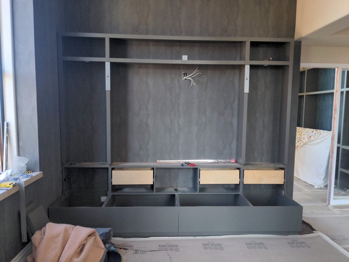 JHicks1010's tweet image. Lounge seating area we worked on. This is the rough frame of it. More to come! #customfurniture #design #seatingarea