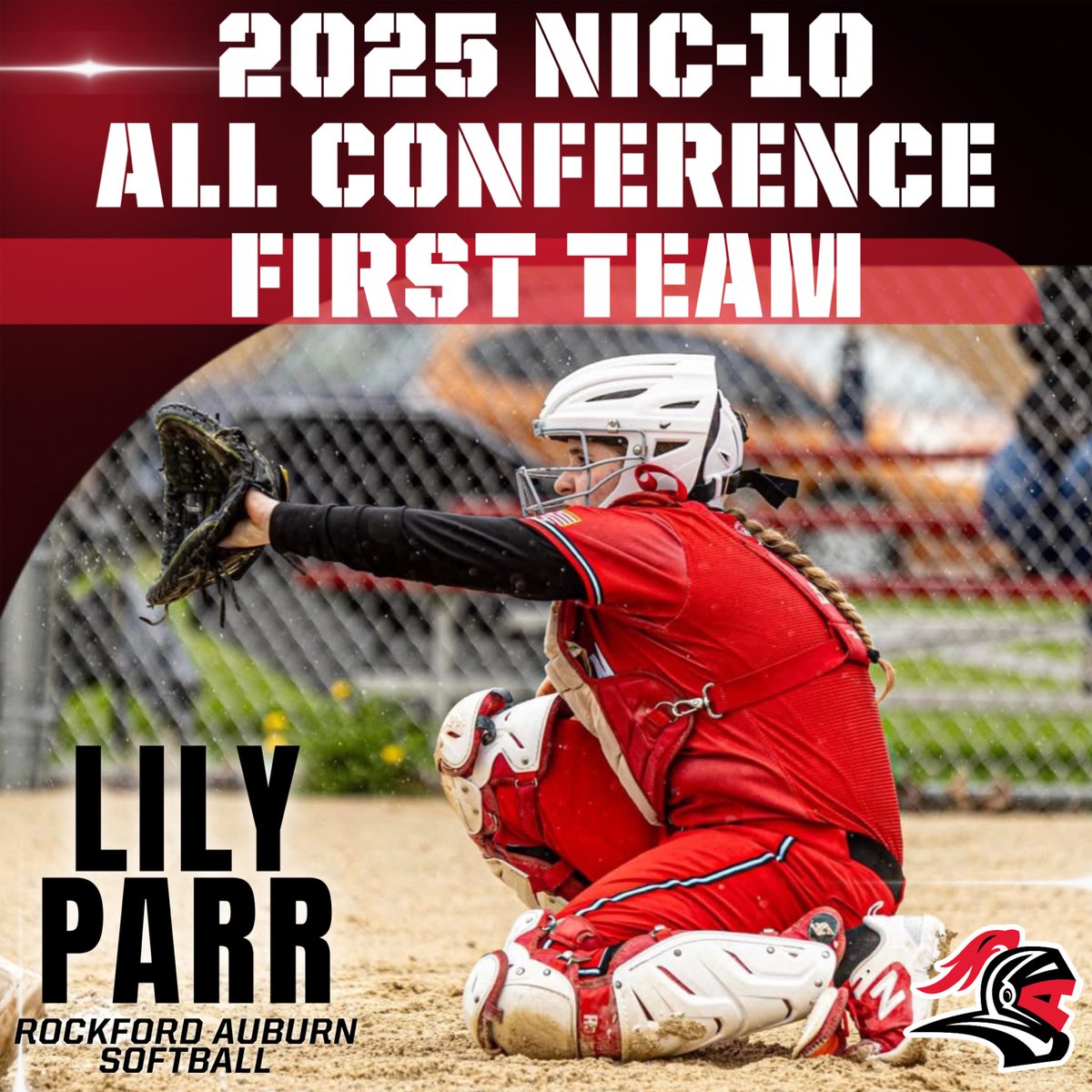 Congratulations Junior Catcher <a href="/LilyParr2026/">Lily Parr</a> on earning 2025 NIC-10 All Conference First Team! Lily kept our defense cool, called pitches, and was explosive at the plate! Lily was also one of our captains this year! Congrats Lily!