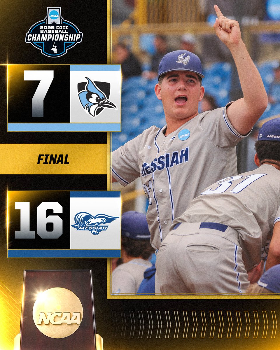 NCAA Division III (@ncaadiii) on Twitter photo MESSIAH ADVANCES‼️✈️
No. 8 <a href="/MessiahSports/">Messiah Athletics</a> downs the top seed of the Championship to move on to the second round!
#WhyD3 | #D3baseball MESSIAH ADVANCES‼️✈️
No. 8 <a href="/MessiahSports/">Messiah Athletics</a> downs the top seed of the Championship to move on to the second round!
#WhyD3 | #D3baseball