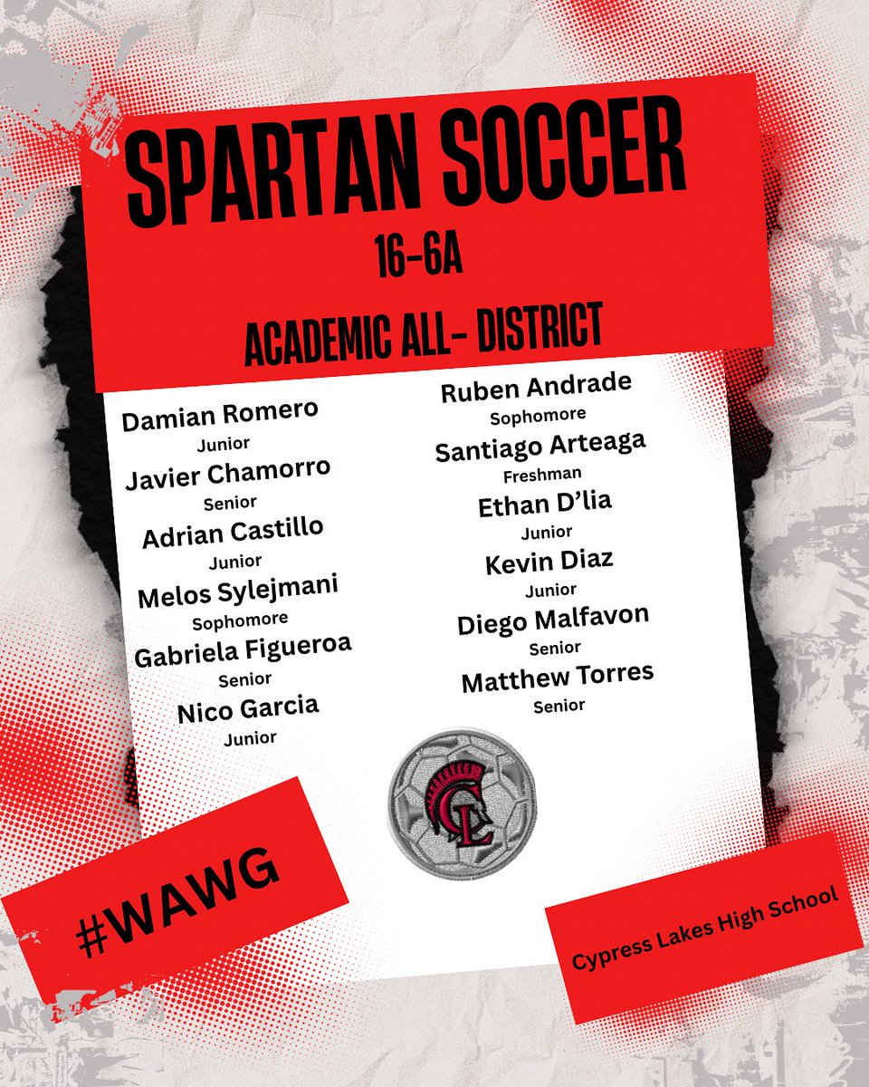 Cy Lakes Soccer (@lakes_soccer) on Twitter photo Congratulations to our Academic All-District Spartans! Staying focused on-and-off the field! #AcademicExcellence #WAWG #StudentAthlete 🛡️ <a href="/lakes_athletics/">Cypress Lakes Athletics</a> <a href="/CFISDCyLakes/">Cy Lakes HS</a> Congratulations to our Academic All-District Spartans! Staying focused on-and-off the field! #AcademicExcellence #WAWG #StudentAthlete 🛡️ <a href="/lakes_athletics/">Cypress Lakes Athletics</a> <a href="/CFISDCyLakes/">Cy Lakes HS</a>