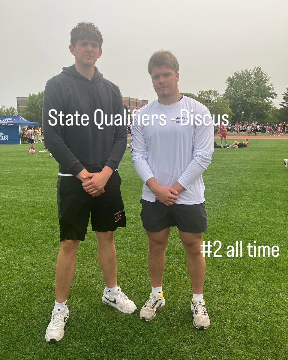 jesse_walters11's tweet photo. State Qualifiers from today:

Oliver Tordsen - Discus - Section Champion

Hank Artz - Discus - moved up to #2 all time

Ty Tumbleson - High Jump

Ellie Perkins - Pole Vault

Carter Hanson, Jordan Thompson, Jaydon Putney, Brier Lenort - 4x800 - now #4 all time https://t.co/YrW9DkqGIh