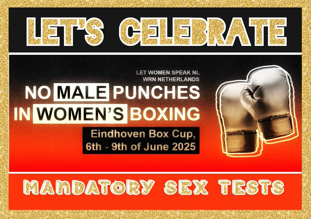 Viering op zaterdag 7 juni in Eindhoven 🎉 Kom jij ook?!  
En mocht Algarije die test zelf gaan afnemen, dan kunnen we zaterdag samen voor een ONAFHANKELIJKE #VerplichteGeslachtsTest 👊🏻 strijden.
#RedVrouwenSport XX
