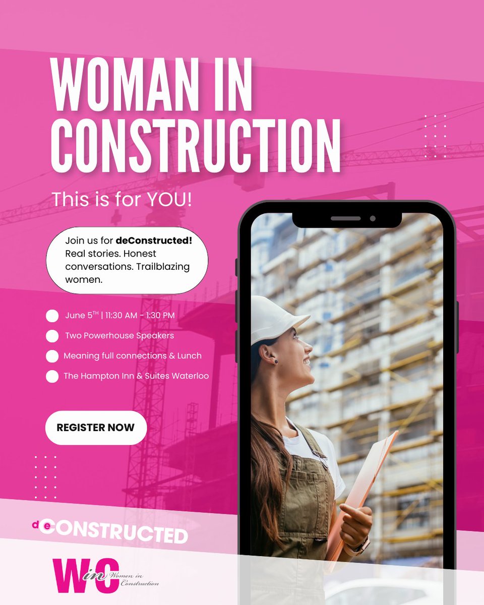 🛠️ She builds. She leads. She speaks.
And on June 5, she’s not doing it alone.

deConstructed: is your invitation to step into a space made for real talk, real growth, and real women in construction.

Register now: hubs.ly/Q03n_slG0

#WinC2025 #WomenInTrades  #LeadWithGrit