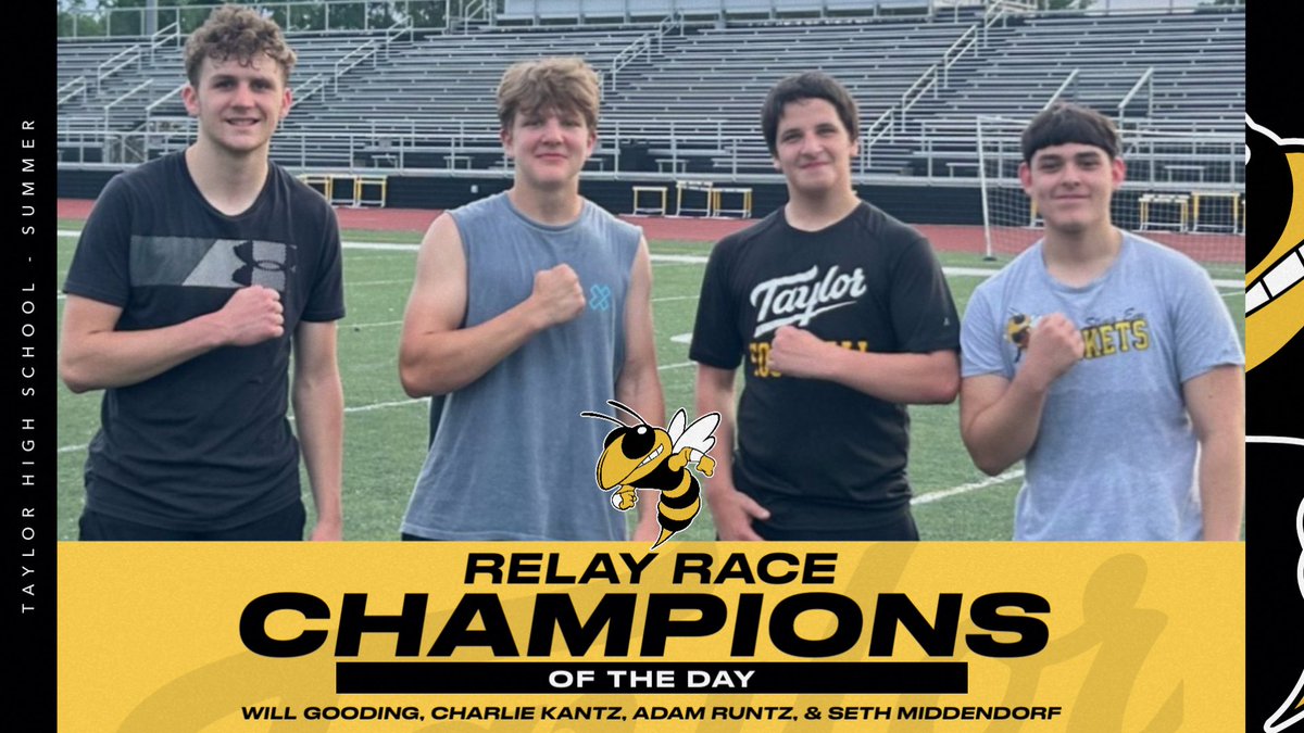 🔥 Team Champions of the Day 🔥

Shoutout to Will Gooding, Charlie Kantz, Adam Runtz, and Seth Middendorf for dominating the Relay Race! 🏃‍♂️🔥 Their speed, coordination, and teamwork led them to victory in this week’s competition!

#RaiseTheBar #StateOfCleves
