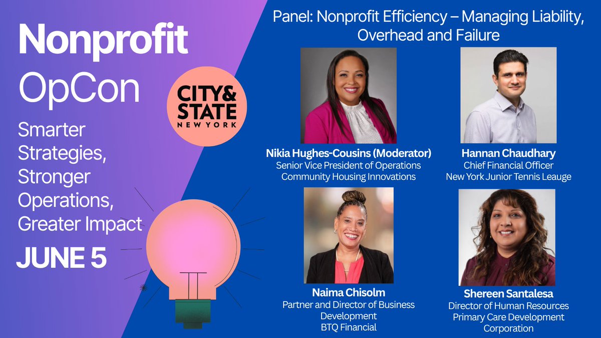 CSNY_Events's tweet image. Next week: #NonprofitOpCon returns for year 11!
Don’t miss the Efficiency Panel—covering risk, resource optimization & lessons from failure to build resilient orgs.
Secure your spot: events.cityandstate.com/2025-nonprofit…