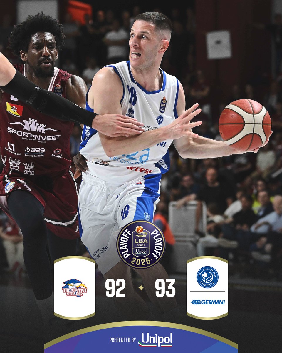 Lega Basket Serie A (@legabasketa) on Twitter photo I 17 punti di Ivanovic e i canestri decisivi nell'ultimo quarto di Dowe e Ndour: la <a href="/GermaniBrescia/">Pallacanestro Brescia</a> vince Gara-1 e si porta in vantaggio nella serie con la Trapani Shark a cui non bastano i 22 punti di Horton ๐
#TuttoUnAltroSport #LBAPlayoff <a href="/UnipolCorporate/">Unipol Corporate</a> I 17 punti di Ivanovic e i canestri decisivi nell'ultimo quarto di Dowe e Ndour: la <a href="/GermaniBrescia/">Pallacanestro Brescia</a> vince Gara-1 e si porta in vantaggio nella serie con la Trapani Shark a cui non bastano i 22 punti di Horton ๐
#TuttoUnAltroSport #LBAPlayoff <a href="/UnipolCorporate/">Unipol Corporate</a>