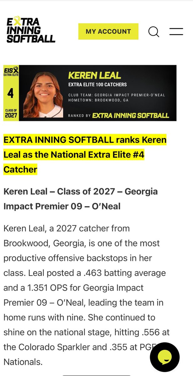 Keren leal (@kerenleal_44) on Twitter photo Thank you to <a href="/ExtraInningSB/">EXTRA INNING SOFTBALL</a> for ranking me #4 catcher among a talented group of 2027! So thankful for everyone that has supported me throughout my journey! <a href="/ga_impact09/">GA Impact Premier 09 O'Neal</a> <a href="/CatchingCoopers/">Coopers Catching Corner</a> <a href="/SoftbalAmerica/">Softball America</a> <a href="/PrepSoftball/">Prep Softball 🥎</a> <a href="/los_stuff/">Carlos Arias</a> <a href="/fastpitchwatch/">Fastpitch Watch</a> <a href="/GeorgiaImpactFP/">Georgia Impact Fastpitch Organization</a> <a href="/bwoodsftball/">Brookwood Softball</a> Thank you to <a href="/ExtraInningSB/">EXTRA INNING SOFTBALL</a> for ranking me #4 catcher among a talented group of 2027! So thankful for everyone that has supported me throughout my journey! <a href="/ga_impact09/">GA Impact Premier 09 O'Neal</a> <a href="/CatchingCoopers/">Coopers Catching Corner</a> <a href="/SoftbalAmerica/">Softball America</a> <a href="/PrepSoftball/">Prep Softball 🥎</a> <a href="/los_stuff/">Carlos Arias</a> <a href="/fastpitchwatch/">Fastpitch Watch</a> <a href="/GeorgiaImpactFP/">Georgia Impact Fastpitch Organization</a> <a href="/bwoodsftball/">Brookwood Softball</a>
