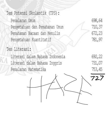 Hazee_Zz's tweet photo. @sbmptnfess 727 hoki Teknik Mesin UGM cik. Cihuyy https://t.co/NvBEDQUeQc