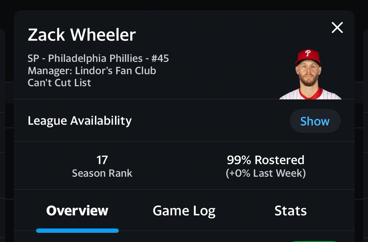 patrick24_2001's tweet photo. @MLB @Phillies Well I got him in my fantasy Team! 🧐 https://t.co/GNmAJpKAZq