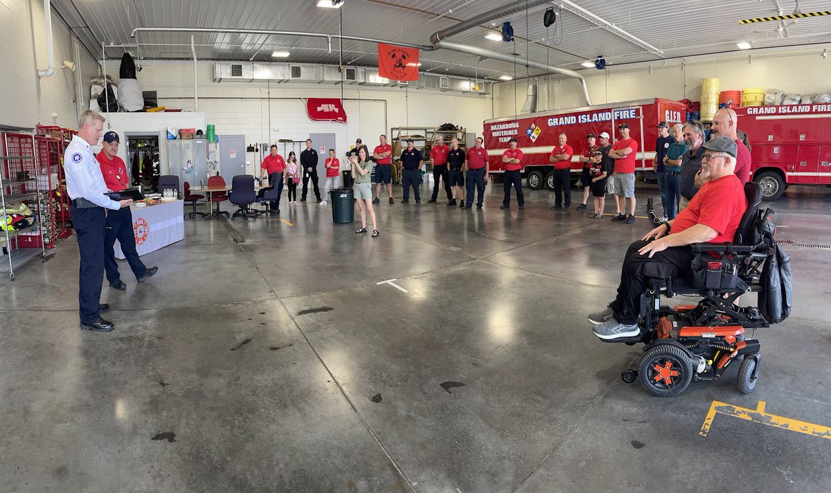 GIFireDept's tweet image. After 25 years, we give one final tip of the cap to Capt. Scott Piercy. We held a retirement reception for him at Fire Station #4 in front of family & fellow firefighters.
He said he's excited for an upcoming trip to Alaska! Enjoy retirement and thank you for your service!