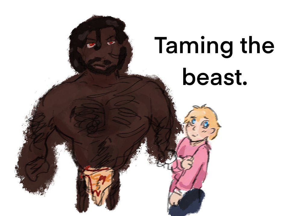 TAMING THE BEAST. (A 🧵)

The characterization of Black/dark-skinned characters as inherently aggressive, dominant, animalistic, or violent, particularly in contrast to a white or light-skinned partner who is depicted as softer, more "civilized," or emotionally-