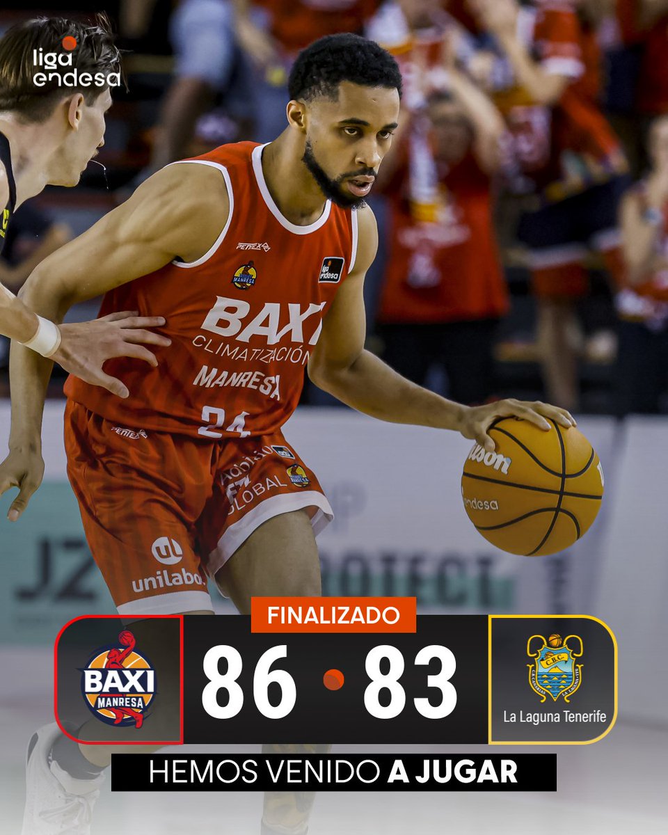 Liga Endesa (@acbcom) on Twitter photo BAXI Manresa consigue llevarse una ajustada victoria ante una La Laguna Tenerife que termina tercero en la fase regular.
8⃣6⃣ BAXI <a href="/BasquetManresa/">BAXI Manresa</a>
8⃣3⃣ La Laguna Tenerife <a href="/CB1939Canarias/">La Laguna Tenerife</a>
#LigaEndesa | #ConectaConTuPasion BAXI Manresa consigue llevarse una ajustada victoria ante una La Laguna Tenerife que termina tercero en la fase regular.
8⃣6⃣ BAXI <a href="/BasquetManresa/">BAXI Manresa</a>
8⃣3⃣ La Laguna Tenerife <a href="/CB1939Canarias/">La Laguna Tenerife</a>
#LigaEndesa | #ConectaConTuPasion