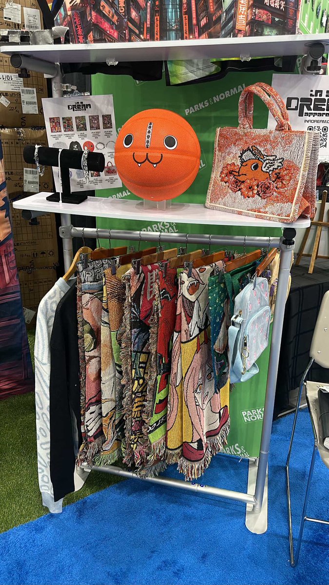 inadream_co's tweet photo. We’re at @dreamconvention with our friends @parksandnormal !

Be sure to check out Booth#V35 if you’re around!

#anime #csm #jojos #animemerch #animefan #weeb #style #fashion #inadreamapparel https://t.co/02U7ynwSBD