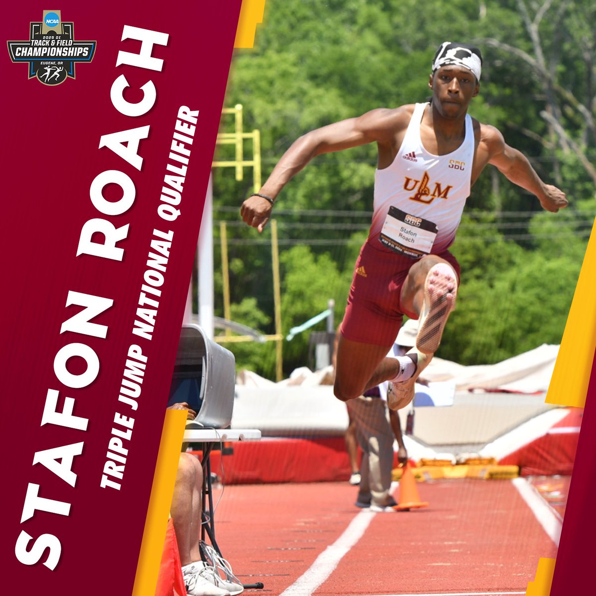 ULM Track & Field / XC (@ulm_track) on Twitter photo π§πππππ§ π£π¨π‘ππππ π§π’ ππ¨πππ‘π ποΈ
Stafon Roach qualifies for the <a href="/NCAATrackField/">NCAA Track & Field</a> Championships in the triple jump with a mark of 15.98m at the NCAA East First Round! π§πππππ§ π£π¨π‘ππππ π§π’ ππ¨πππ‘π ποΈ
Stafon Roach qualifies for the <a href="/NCAATrackField/">NCAA Track & Field</a> Championships in the triple jump with a mark of 15.98m at the NCAA East First Round!