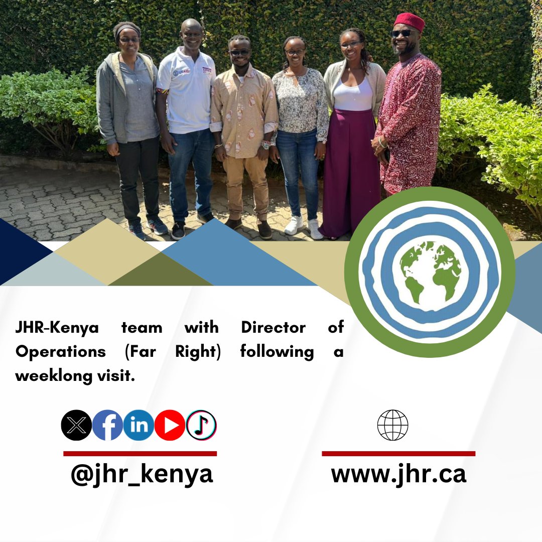 Journalists for Human Rights-🇰🇪 (@jhr_kenya) on Twitter photo We were honored to host <a href="/jhrnews/">Journalists for Human Rights (JHR)</a> Director of Operations, Amara Bangura, at our Nairobi office this week. A powerful moment of connection, strategy, and alignment with leadership as we advance human rights journalism in Kenya. 🇰🇪 #JHR #MediaForHumanRights #Kenya We were honored to host <a href="/jhrnews/">Journalists for Human Rights (JHR)</a> Director of Operations, Amara Bangura, at our Nairobi office this week. A powerful moment of connection, strategy, and alignment with leadership as we advance human rights journalism in Kenya. 🇰🇪 #JHR #MediaForHumanRights #Kenya