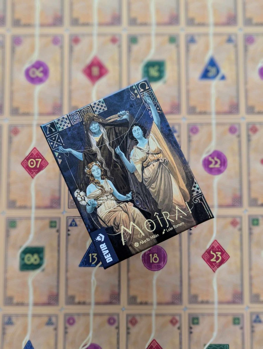 Os dejamos con otro #devirpocket #Moirai un juego de Alberto Millán, Loles e y <a href="/DevirIberia/">Devir Iberia</a> en el que tendremos que hilar los hilos de la vida de la mejor manera a posible para conseguir ganar.
madresdesterradas.es/index.php/2025…
#boardgames #devir #juegosdemesa