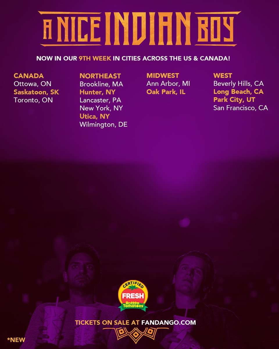 aniceindianboy's tweet image. 🧡🩷UPDATED LIST🩷🧡
See #ANiceIndianBoy, now in its 9th week in theaters!! Catch it on the big screen—or Buy/Rent on Amazon, Apple, and @Fandango at Home!