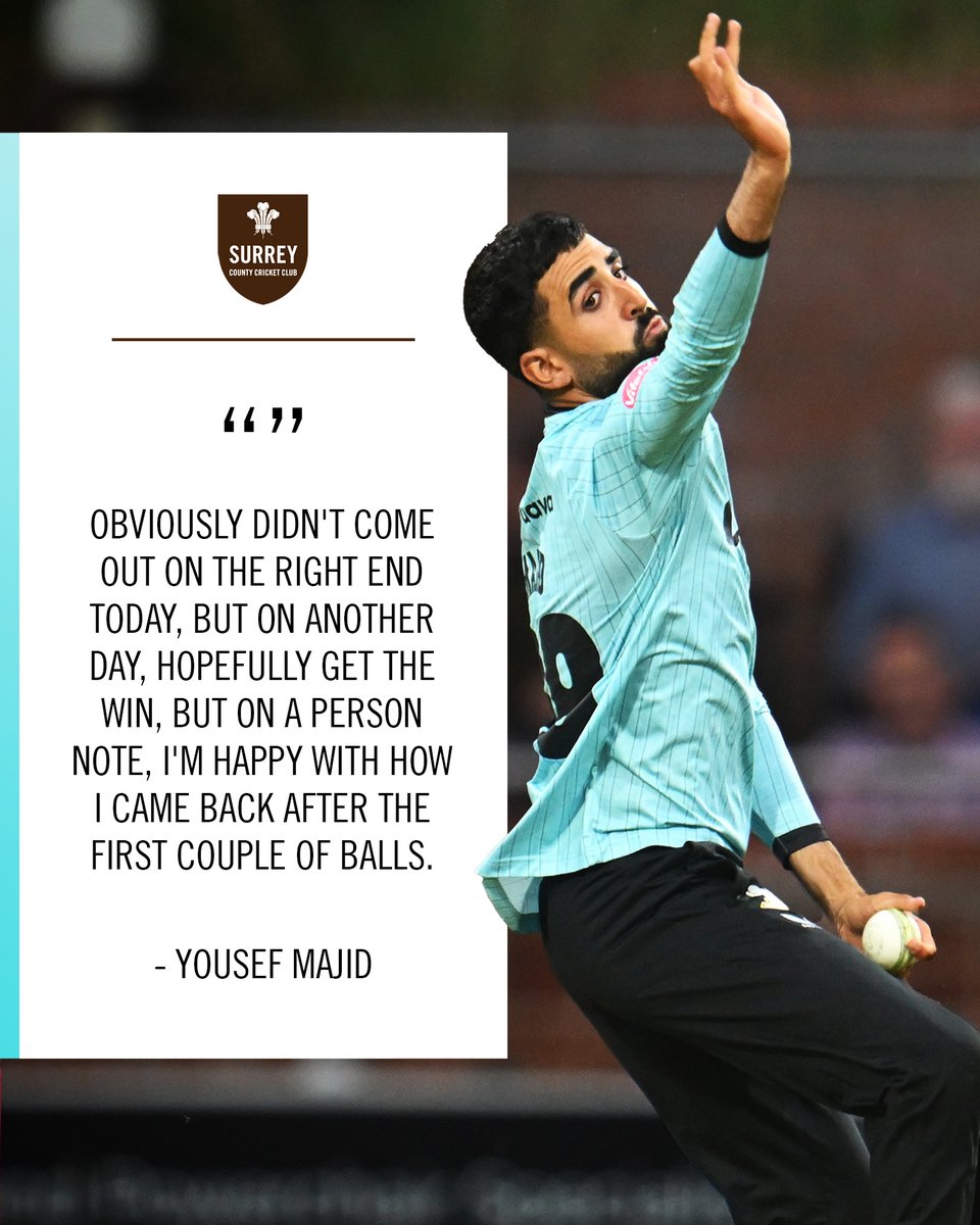 💬 Yousef Majid: "It's not how we would have wanted to start the campaign, but it's a first run out for many of the boys and we'll learn from this and improve."

Report &amp; highlights 📲 buff.ly/StSHzli

💙 | #SurreyCricket