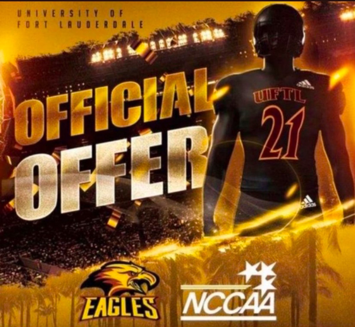 Blessed and grateful to receive my first offer from The University of Fort Lauderdale! <a href="/UFTLfb/">UFTL Football 🦅🏈</a> <a href="/CoachMcnair22/">CoachMac</a> <a href="/CoachKen17/">Coach Johnson</a> <a href="/SFACoachMartin/">Coach Martin</a> <a href="/coachcurtis42/">Coach Curtis</a> <a href="/5StarScouting/">5StarScouting™</a>  <a href="/ElevateExposure/">Elevate Athlete Exposure</a> <a href="/BigCountyPreps1/">BCP SPORTS</a>