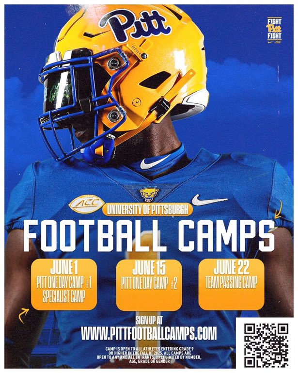 Looking forward to learning and competing this weekend <a href="/Pitt_FB/">Pitt Football</a>!