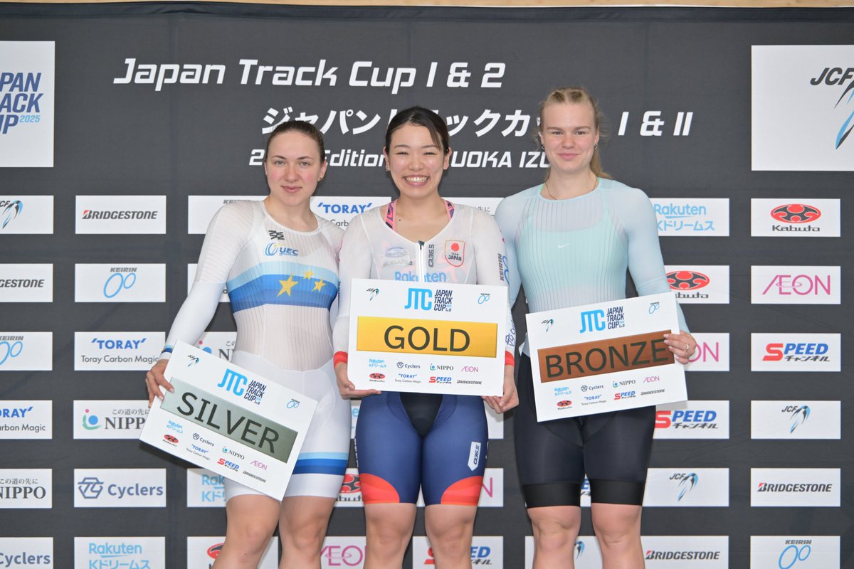 JCF_event's tweet photo. 2025 JAPAN TRACK CUPⅠ 
Day2 
女子エリート スプリント
 1位 佐藤水菜（日本） 
2位 BURLAKOVA Yana（AIN） 
3位 LYSENKO Alina（AIN）  #JAPANTRACKCUP https://t.co/ABSPEX6sJg